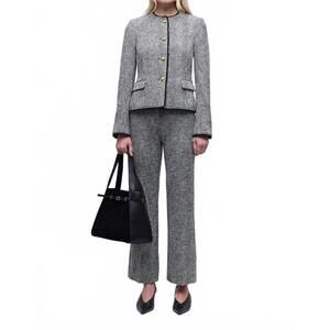 NEW SIMKHAI ivie herringbone blazer in black/white